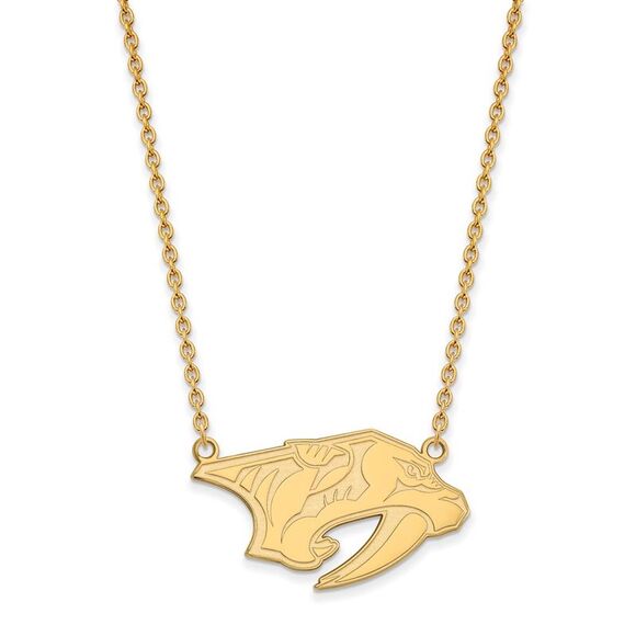 14k Yellow Gold NHL Nashville Predators Large Necklace 18 Inch